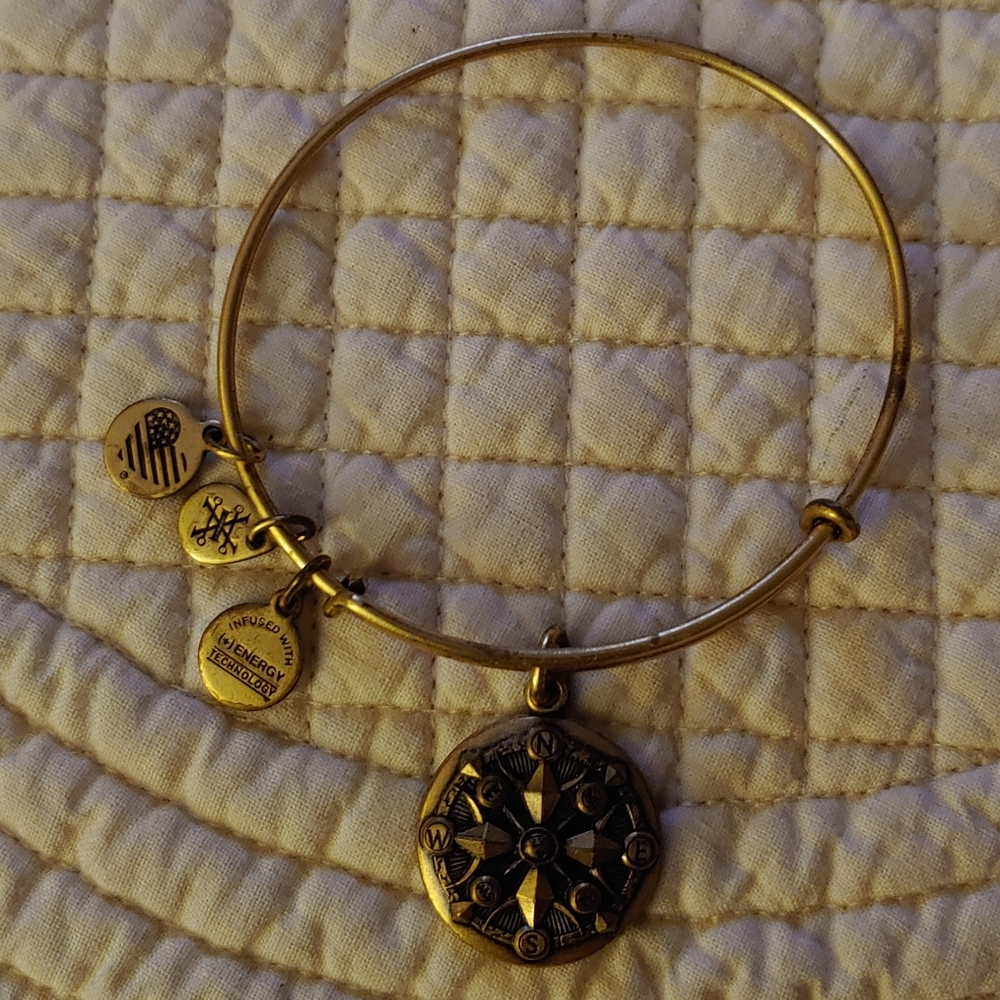 Gold Alex and Ani Compass Bracelet